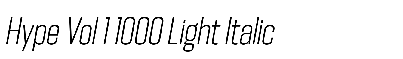 Hype Vol 1 1000 Light Italic